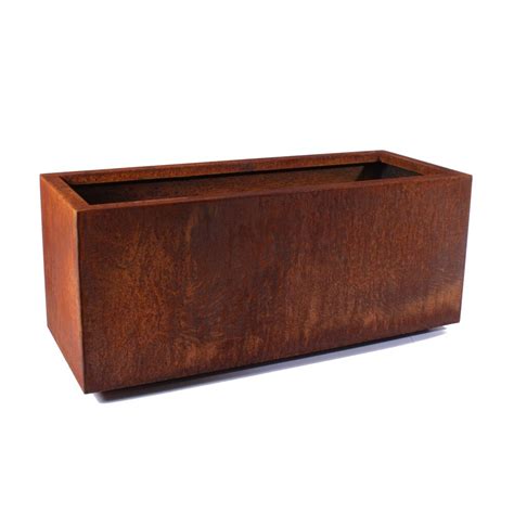 metallic series corten steel rectangular planter box|rectangular metal planter box.